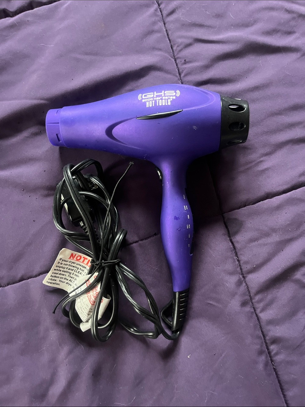 GHS Hot Tools Purple Hair Dryer - Professional Styling
